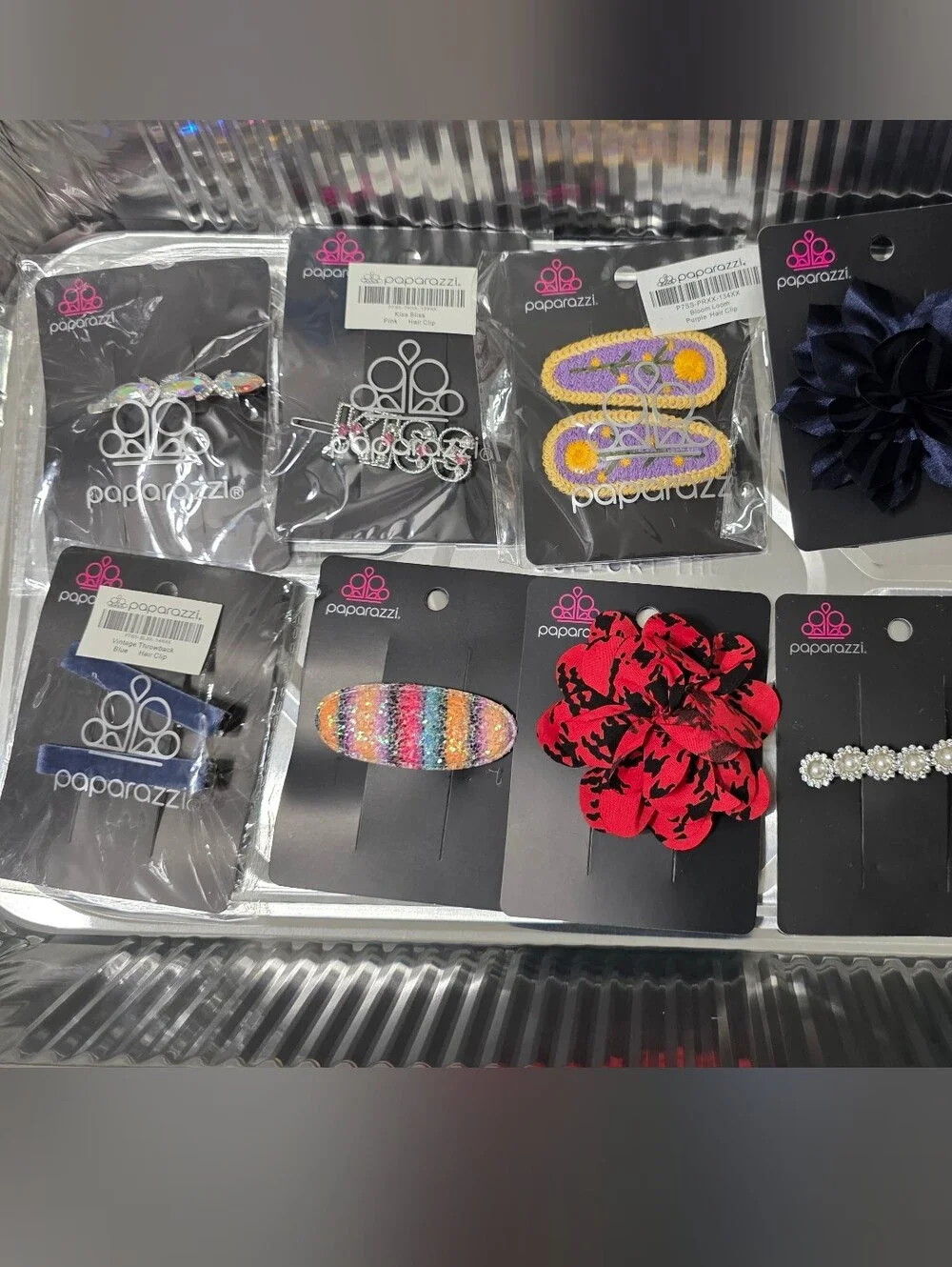 Paparazzi Assorted Women's Hair Clips - Pink, Red, Yellow, Silver Accents